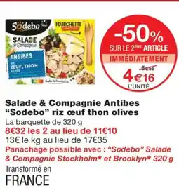 Monoprix SODEBO Salade & Compagnie Antibes riz œuf thon olives offre