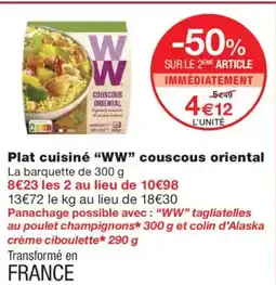 Monoprix WW Plat cuisiné couscous oriental offre