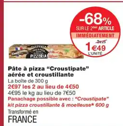 Monoprix CROUSTIPATE Pâte à pizza aérée et croustillante offre