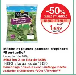 Monoprix BONDUELLE Mâche et jeunes pousses d'épinard offre