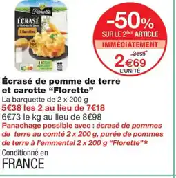Monoprix FLORETTE Écrasé de pomme de terre et carotte offre