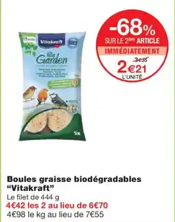 Monoprix VITAKRAFT Boules graisse biodégradables offre