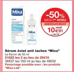 Monoprix MIXA Sérum éclat anti taches offre