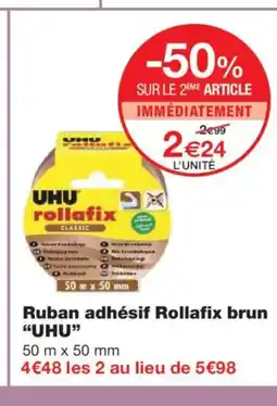 Monoprix UHU Ruban adhésif Rollafix brun offre