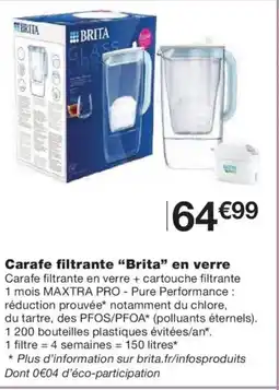Monoprix BRITA Carafe filtrante en verre offre