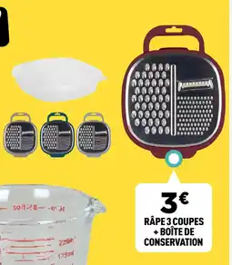 Centrakor Râpe 3 coupes + boîte de conservation offre