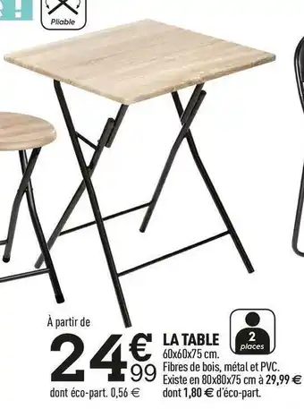 Centrakor La table offre