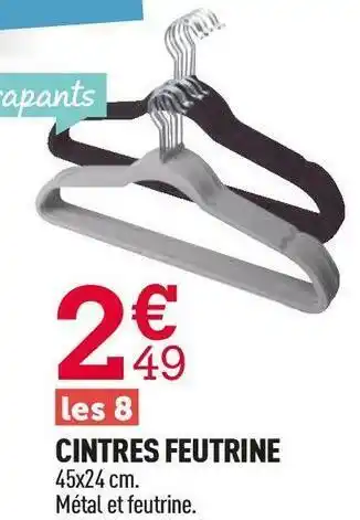 Centrakor Cintres feutrine offre
