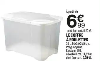 Centrakor Le coffre à roulettes offre