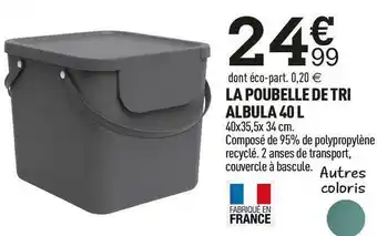 Centrakor La poubelle de tri albula 40 l offre