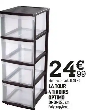 Centrakor La tour 4 tiroirs optimo offre