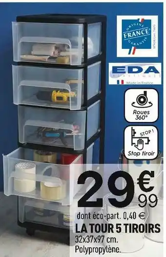 Centrakor La tour 5 tiroirs offre