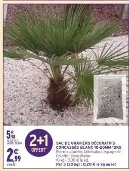 Intermarché SAC DE GRAVIERS DÉCORATIFS CONCASSÉS BLANC 10-20MM 10KG offre