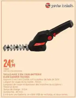 Intermarché TAILLE-HAIE 2 EN 1 SUR BATTERIE offre