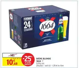 Intermarché Bière Blonde 1664 offre