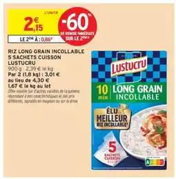 Intermarché RIZ LONG GRAIN INCOLLABLE 5 SACHETS CUISSON LUSTUCRU offre