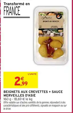 Intermarché Merveilles d'asie beignets aux crevettes + sauce offre