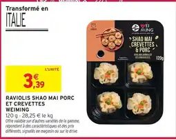 Intermarché Weiming raviolis shao mai porc et crevettes offre