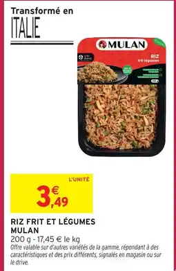 Intermarché Mulan riz frit et légumes offre