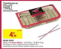 Intermarché Le cantonnais nems porc offre