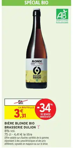 Intermarché Brasserie dulion bière blonde bio offre