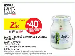 Intermarché Savoie yaourt yaourt brassé à partager vanille bourbon offre