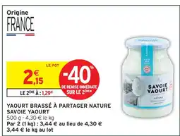 Intermarché Savoie yaourt yaourt brassé à partager nature offre