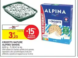 Intermarché Alpina savoie crozet nature offre