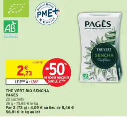 Intermarché Pagès thé vert bio sencha offre