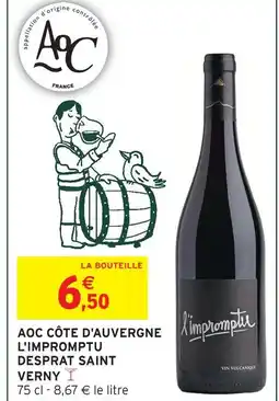 Intermarché Desprat saint verny aoc côte d'auvergne l'impromptu offre