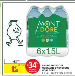 Intermarché Mont dore eau de source de montagne d'auvergne offre