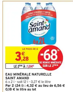 Intermarché Saint amand eau minérale naturelle offre