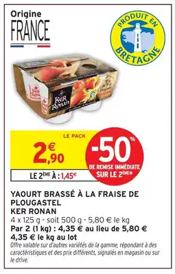 Intermarché Express Ker ronan yaourt brassé à la fraise de plougastel offre