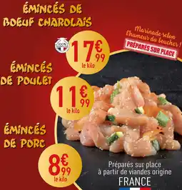 Carrefour Émincés de boeuf charolais offre