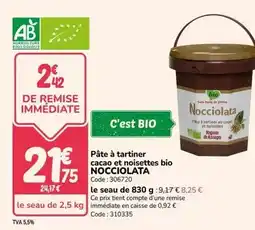 Promocash Rigoni di asiago - pâte à tartiner cacao et noisettes bio offre