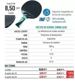 Casal Sport Cornilleau - tacteo 30 school offre
