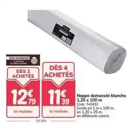 Promocash Nappe damasce blanche offre