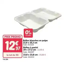 Promocash Promo - boîtes à panini offre