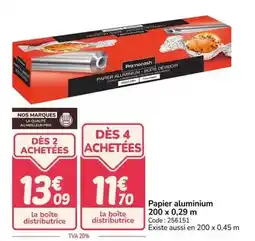 Promocash Papier aluminium 200 x 0.29 m offre