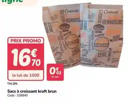 Promocash Promo - sacs à croissant kraft brun offre
