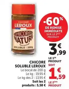 Hyper U Leroux - chicore soluble offre