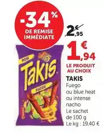 Hyper U Takis - fuego offre