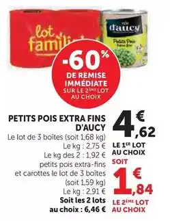 Hyper U D'aucy - petits pois extra fins offre