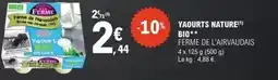 E.Leclerc Yaourts nature bio offre