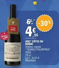 E.Leclerc Terres pourpres - aoc côtes du rhône offre