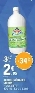 E.Leclerc Paulette - alcool ménager citron offre