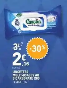E.Leclerc Carolin - lingettes multi-usages au bicarbonate offre