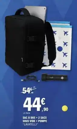 E.Leclerc Sac a dos 32 sacs sois vide-pompe offre