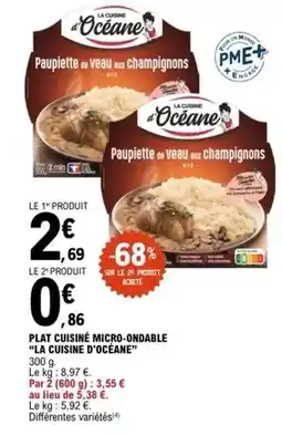 E.Leclerc Cuisine océane - plat cuisiné micro-ondable la cuisine d'océane offre