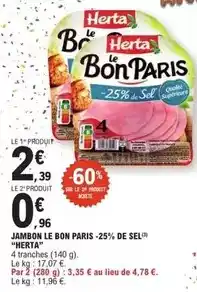 E.Leclerc Herta - jambon le bon paris offre